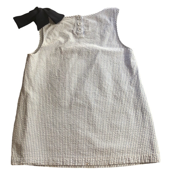 Women's Modcloth Blue/White Pin Stripe Seer Sucker Tank Top With Bow. Size Small - Picture 16 of 16